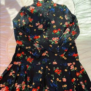 Tuckernuck Black Dress with Colorful Floral Design